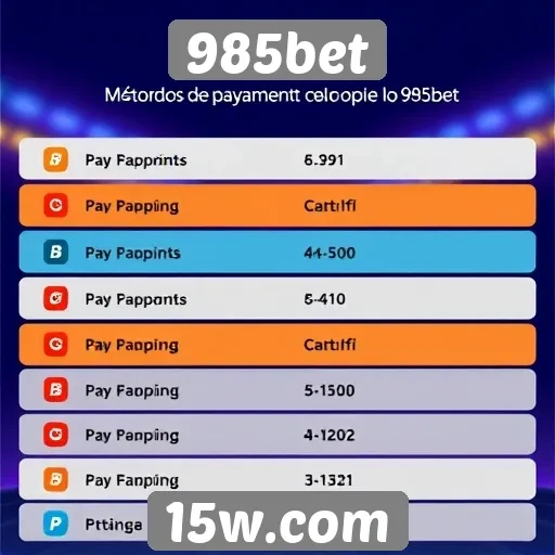 Métodos de pagamento aceitos pelo 985bet